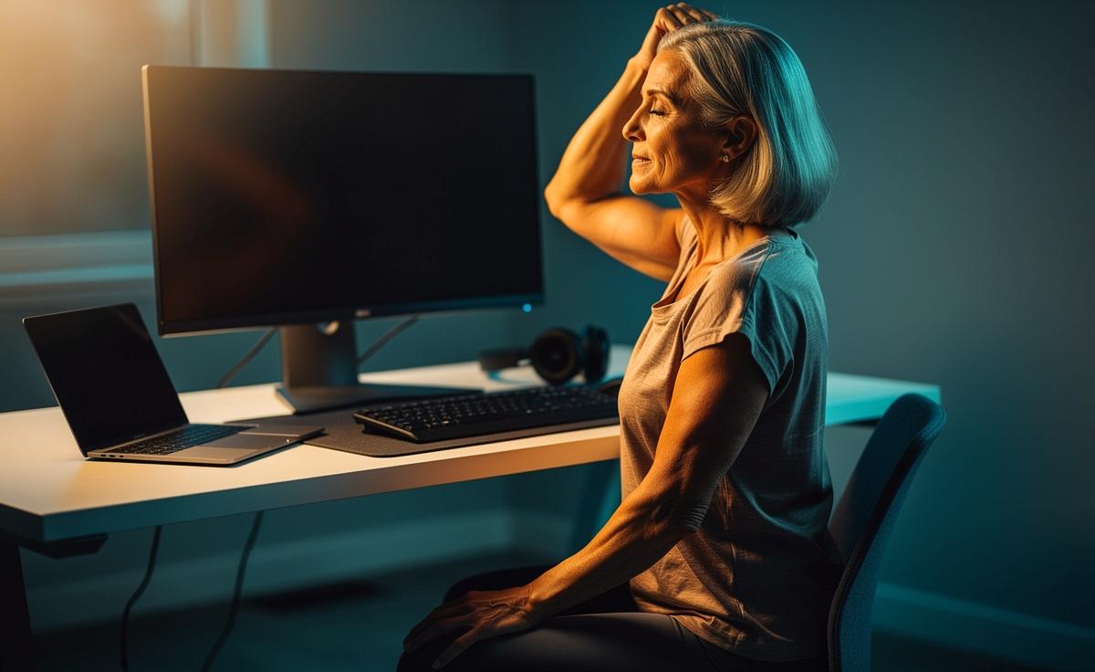 Ab 57 Jahren empfehlen Physiotherapeuten diese kurze Nackenübung für entspannte Schultern.