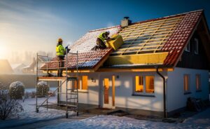 Illustration von neuen Vorschriften zur Dachisolation zur Energieeinsparung ab Januar