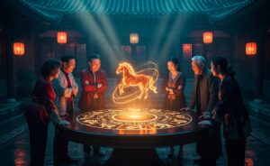 Illustration von Harmonie in der Gemeinschaft im chinesischen Zodiak-Horoskop am 22. März 2026