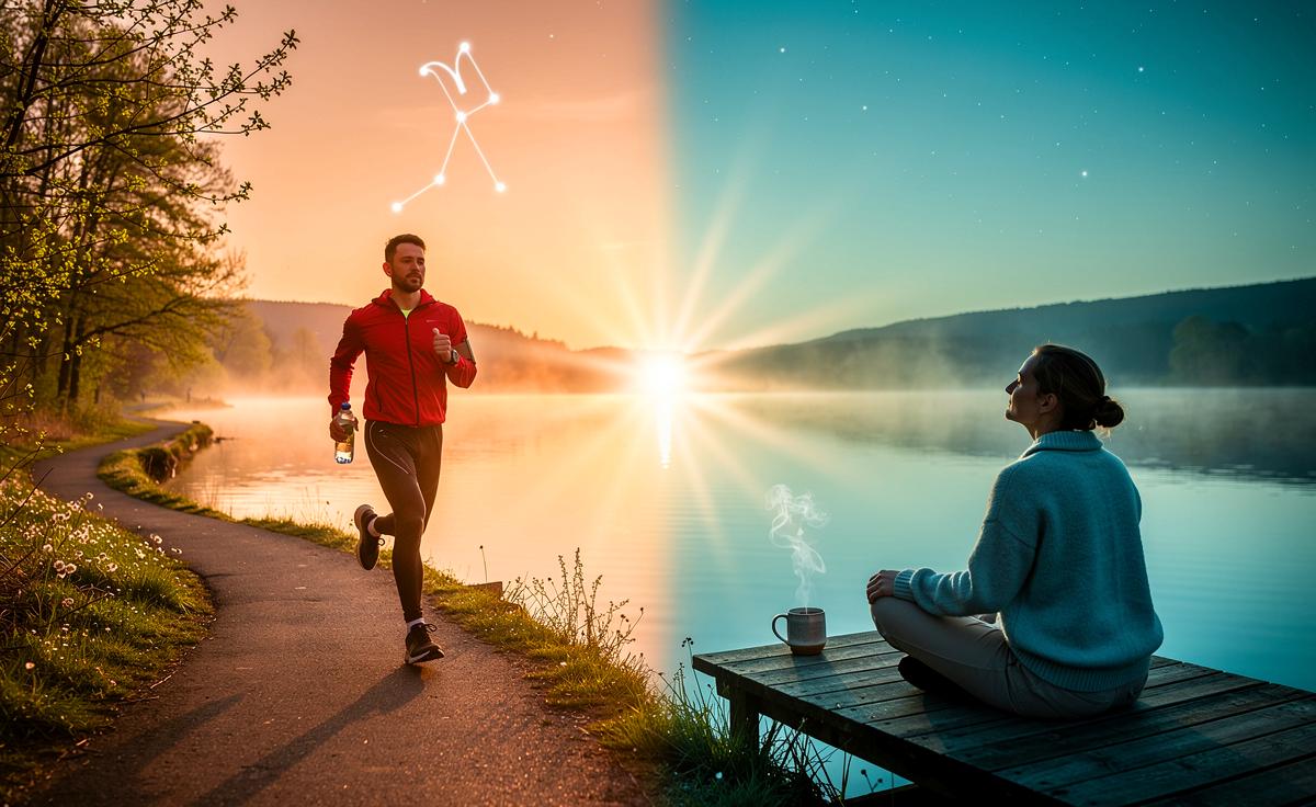 Illustration von Gesundheitstipp zum 20. März 2026: Widder und Fische profitieren von den Energien der Tagundnachtgleiche für Kreislauf und Schlaf